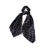 Black Polka Dot Scarf Scrunchie