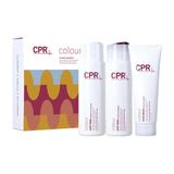 CPR Colour hair care products including shampoo, conditioner, and mask on a white background