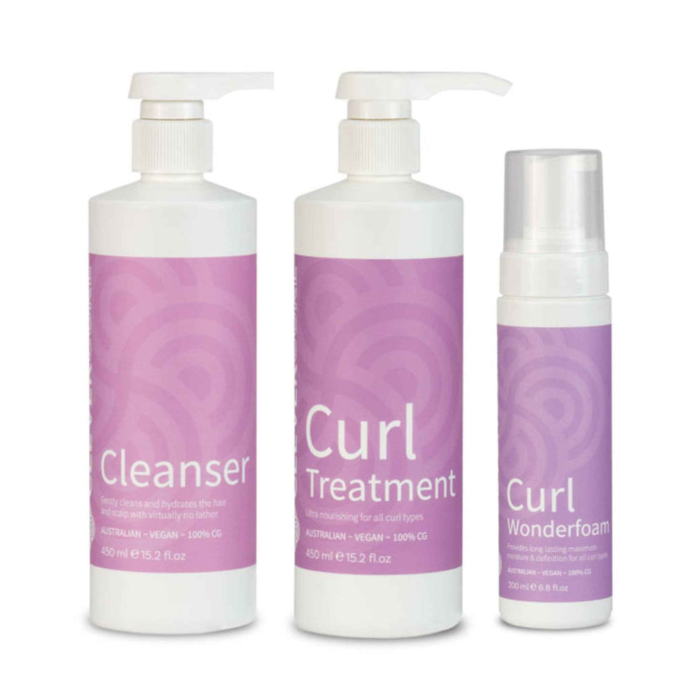 Clever Curl Cleanser, Treatment and Wonderfoam Trio