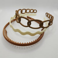 Tea Matte Comb Headband Trio