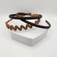 Coffee Matte Comb Headband Trio