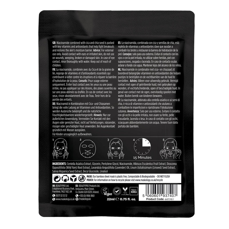 Maskology Niacinamide Professional Facial Sheet Mask