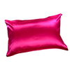 Dark Pink satin pillowcase on a white background
