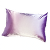 Silky pillowcase with gradient purple and white color on a white background