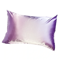 Silky pillowcase with gradient purple and white color on a white background