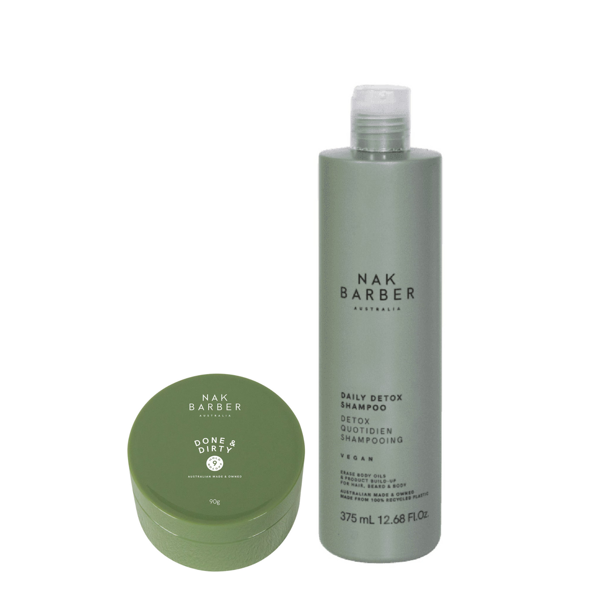 Nak Barber Detox & Dirty Duo - styling solution