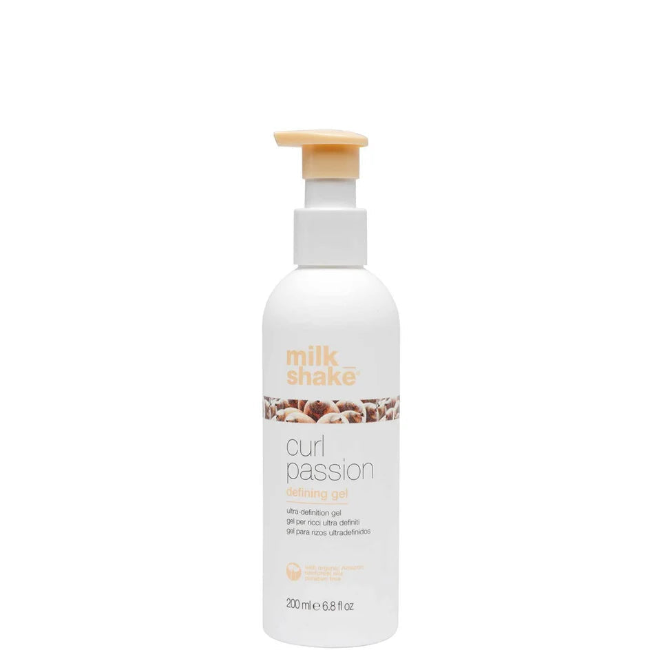 Milk Shake Curl Passion styling gel bottle on a white background