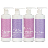 Clever Curl Cleanser, Humid Weather Gel, Rich Conditioner and Curl Cream Quad - Haircare Superstore