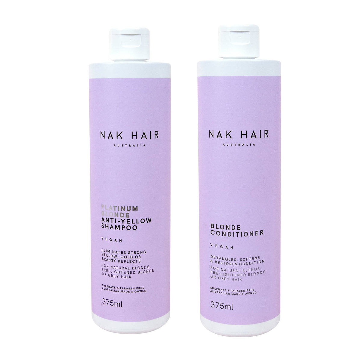 NAK Platinum Blonde Shampoo and Conditioner Duo - professional hair product